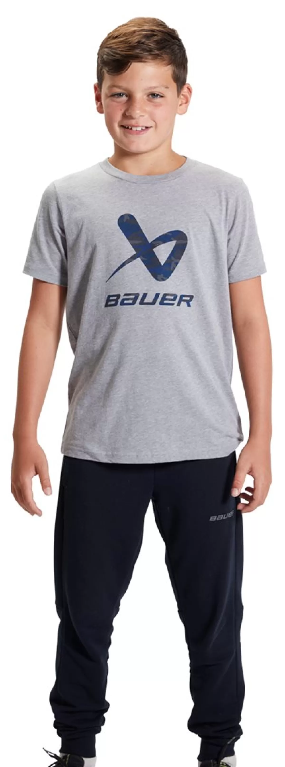 T-Shirt Core Lockup Crew Jr Grey>BAUER Online